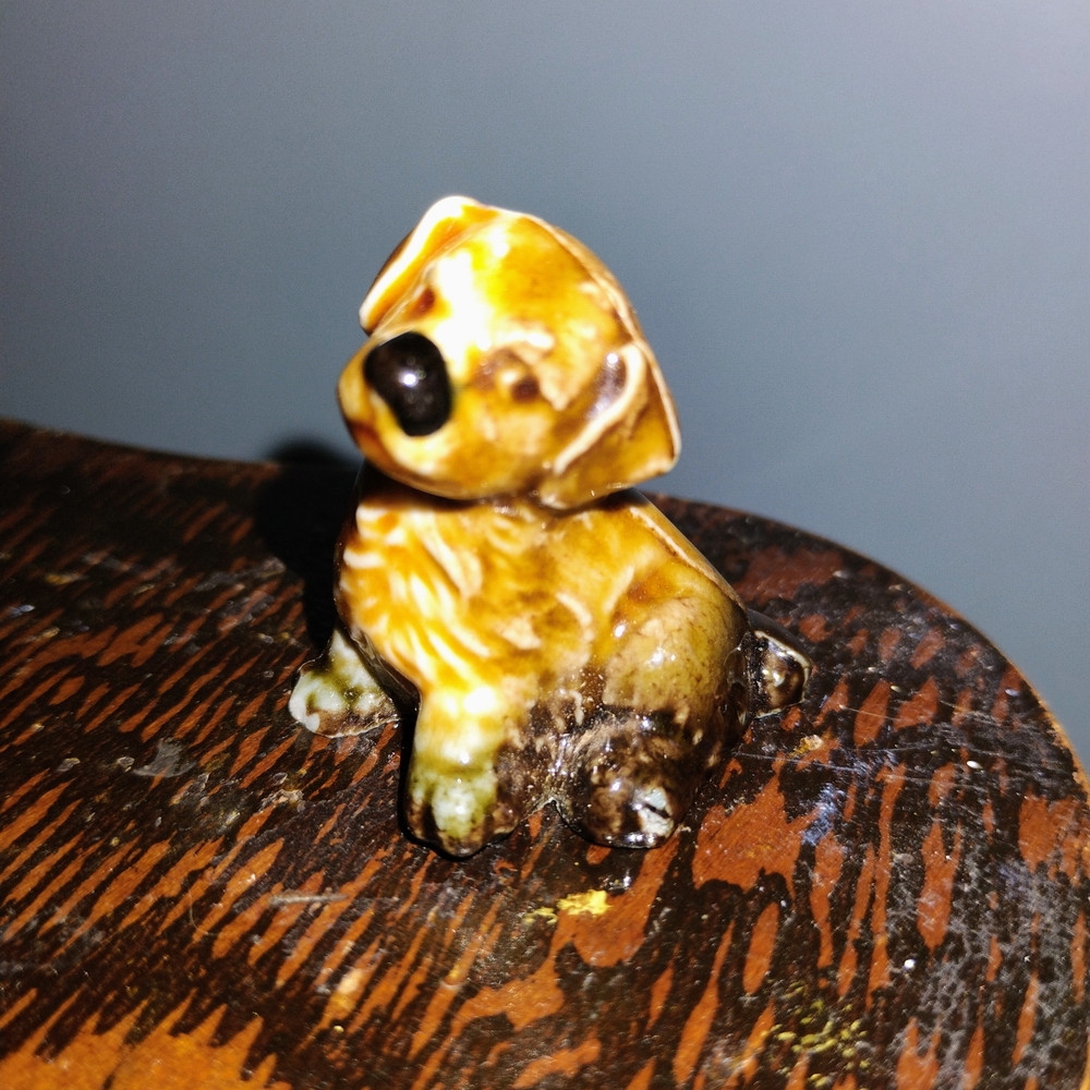 Ceramic Brown Puppy Figurine